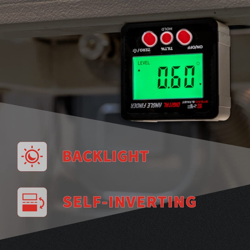 S&F STEAD & FAST Digital Angle Finder Gauge Magnetic Protractor Inclinometer Angle Cube Level Box with Magnetic Base and Backlight on Demand for Woodworking,Table Saw,Construction - Image 3